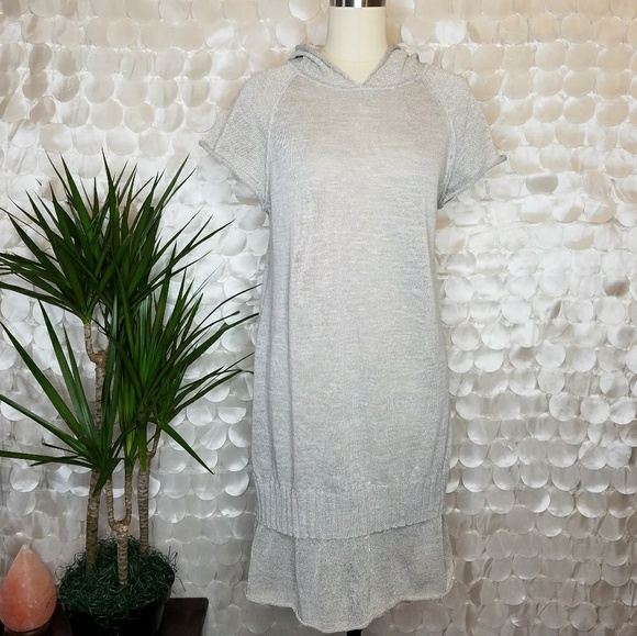 Sarah Pacini Dresses & Skirts - Sarah Pacini Linen Blend casual Knit Hoodie dress